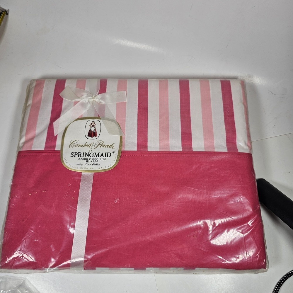 Vtg Springmaid Double Flat  Sheet  180 Thread Count Pink